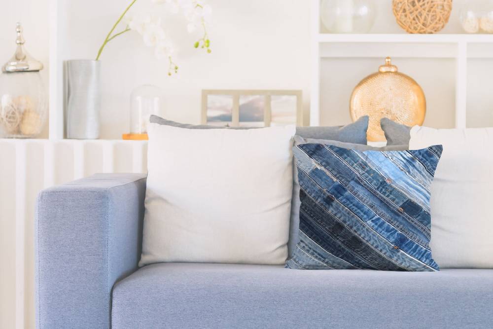 Kayoom Denim Pillow 210 Jeansblau 45cm x 45cm Rabatte dieses Monats