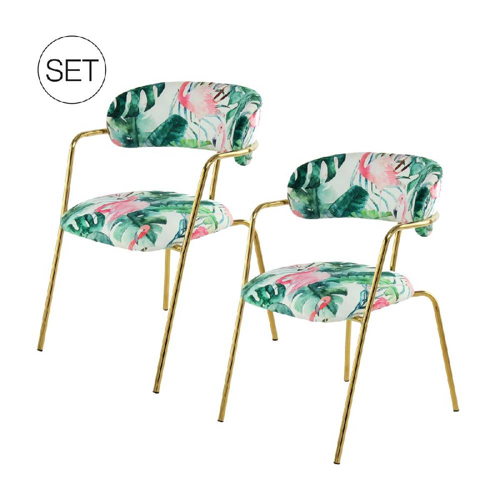 Kayoom Stuhl Forest 425 2er-Set Multi / Grün