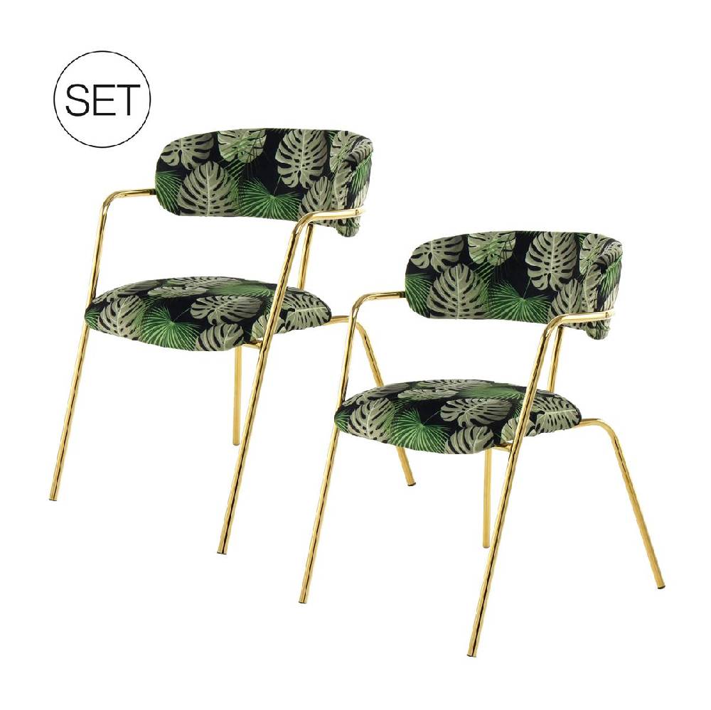Kayoom Stuhl Forest 625 2er-Set Multi / Grün