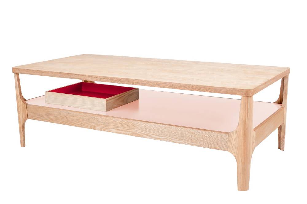 Kayoom Kaffeetisch Addison III Esche / Rosa Exklusivangebot