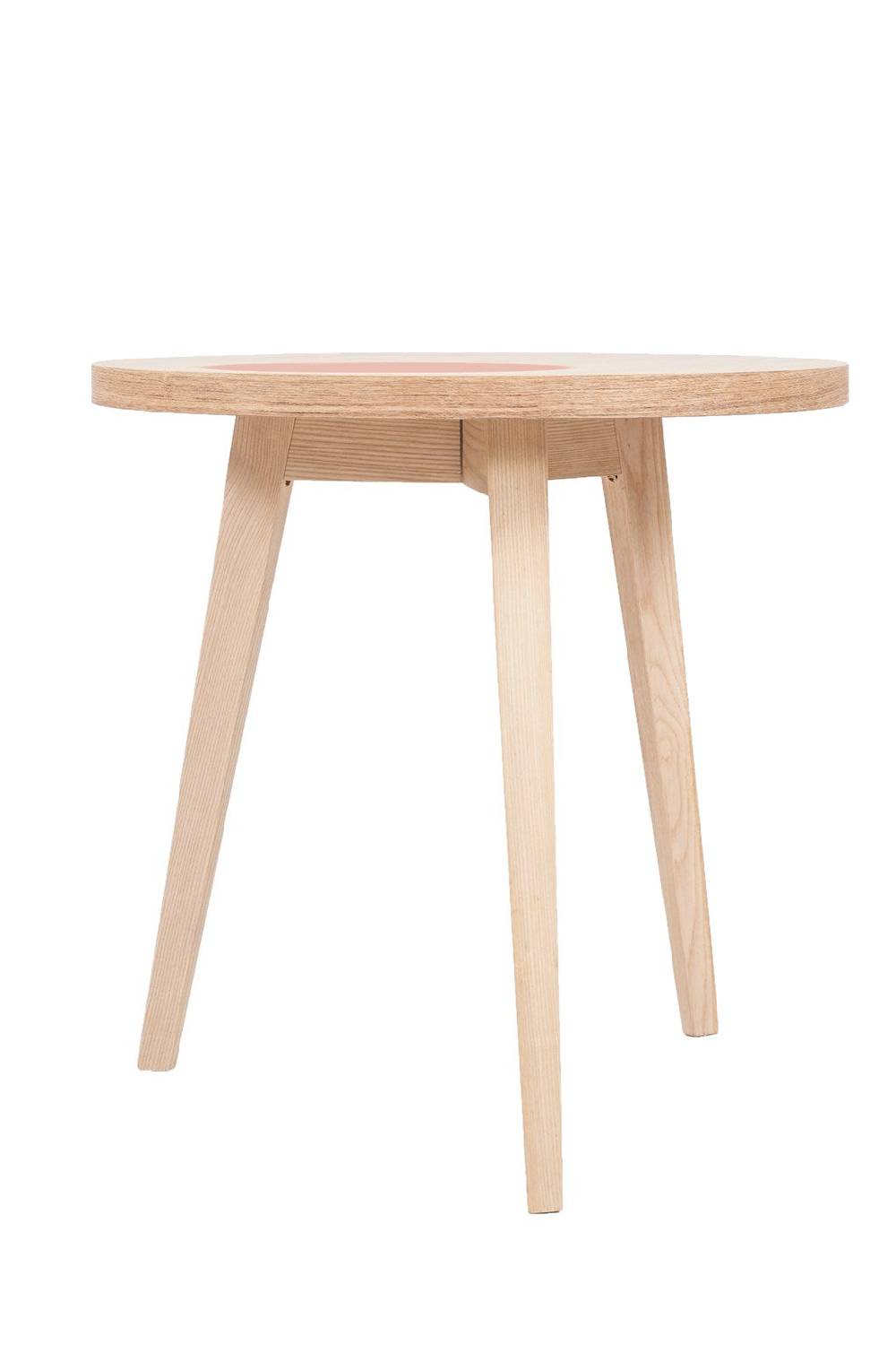 Kayoom Beistelltisch mit Relief (rund) - Beistelltisch Addison III Esche / Rosa Black Friday