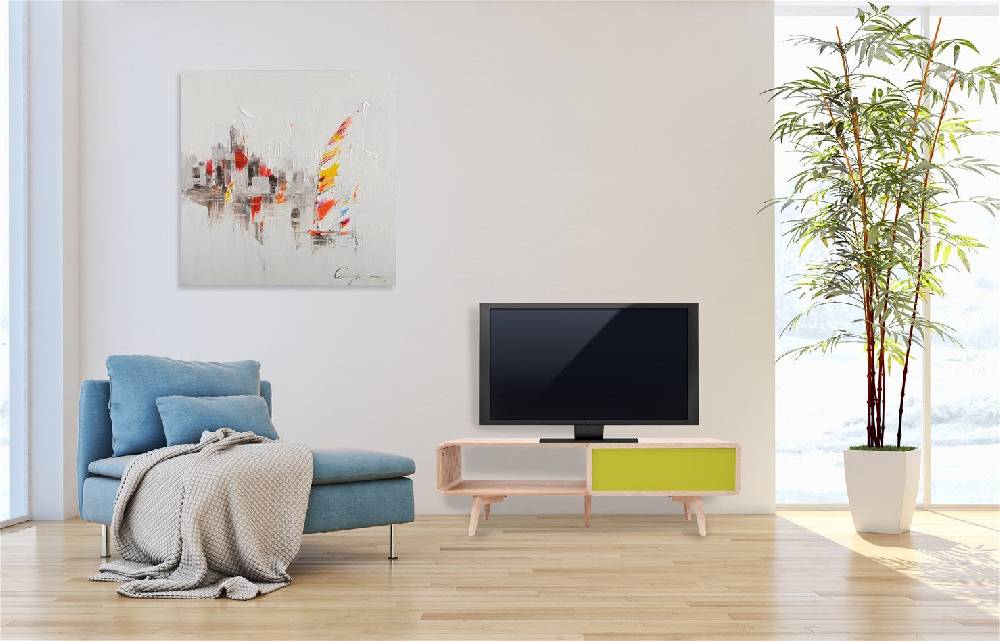 Kayoom Fernsehtisch/Sideboard - TV-Tisch Addison II Esche / Grün Weihnachtsangebot