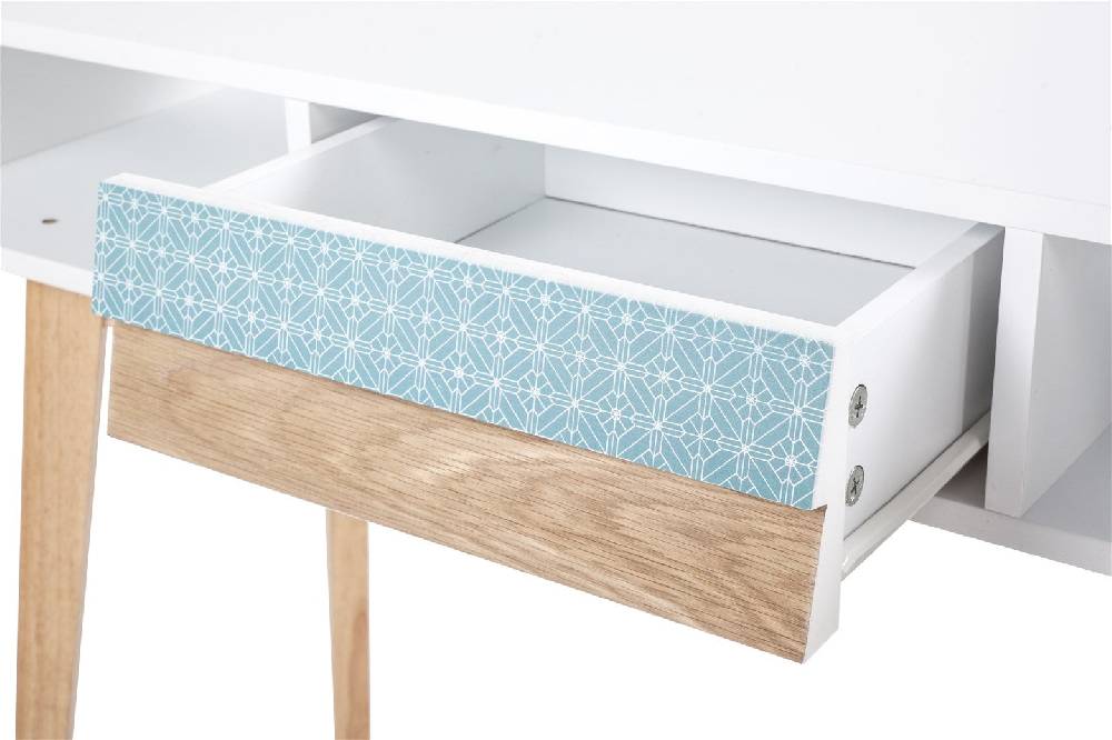 Kayoom Konsolentisch Megan Weiß / Blau / Holz Vatertagsangebot