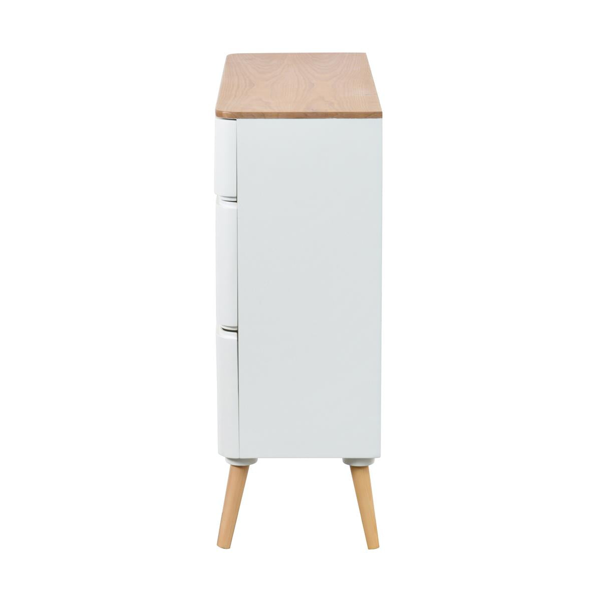 Kayoom Schubladenschrank - Ausziehkommode Madison 610 Weiß / Naturell Valentinstagsangebot