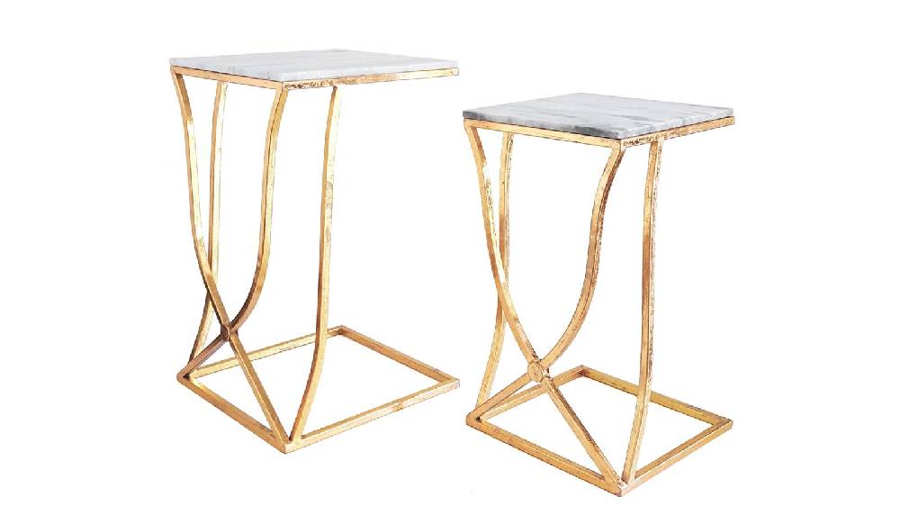 Kayoom Beistelltisch 2er-Set Arctica 410 Gold / Marmor