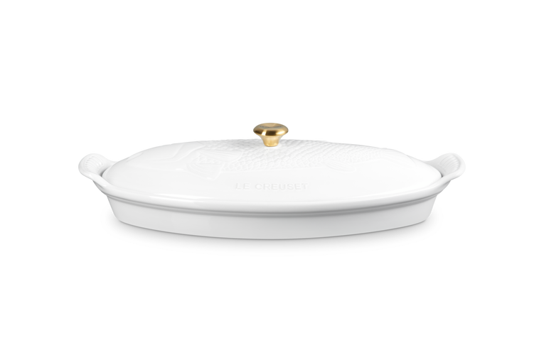 ﻿Le Creuset Fischbackform Tradition mit Deckel aus Steinzeug Nur für heute
