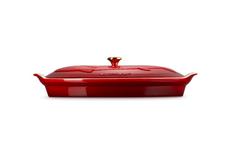 Le Creuset Fischbackform Tradition mit Deckel aus Steinzeug Super Rabatt
