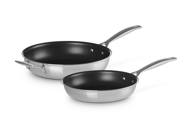 Le Creuset Antihaftbeschichtetes 2-teiliges Pfannenset aus 3-ply Edelstahl (24/28cm)