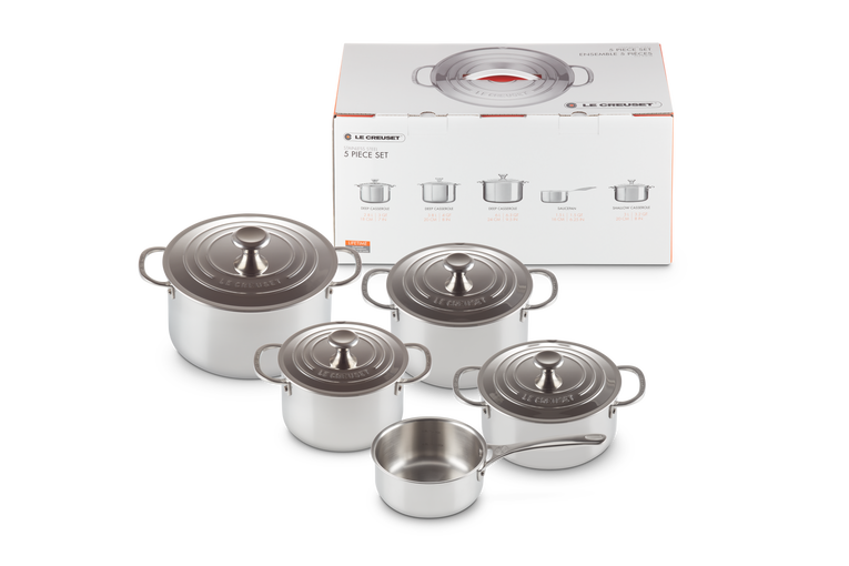 Le Creuset 5-teiliges Topfset aus 3-ply PLUS Edelstahl Black Friday Preise