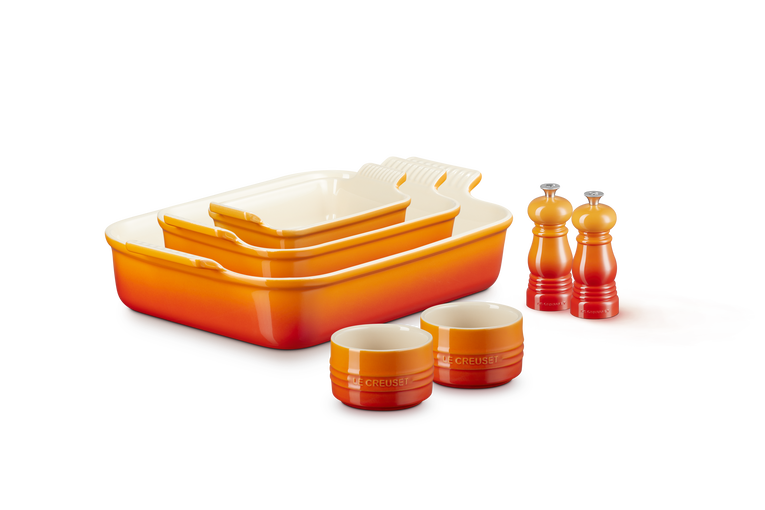 Le Creuset 5-teiliges Steinzeug Basic-Set inklusive Mühlen