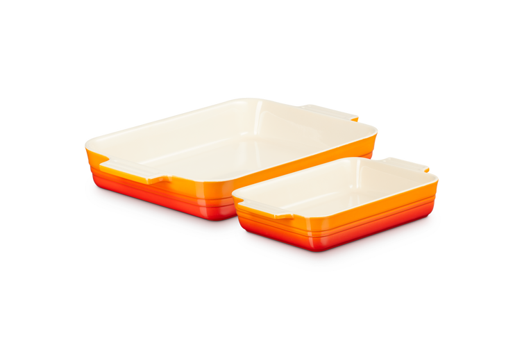 Le Creuset 2er-Set rechteckige Auflaufformen Klassik aus Steinzeug Fabrikverkauf