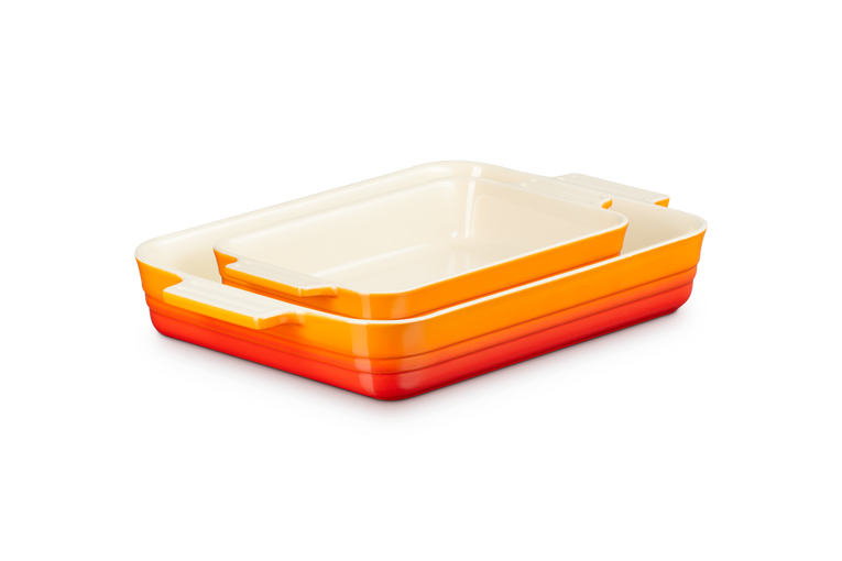 Le Creuset 2er-Set rechteckige Auflaufformen Klassik aus Steinzeug Fabrikverkauf
