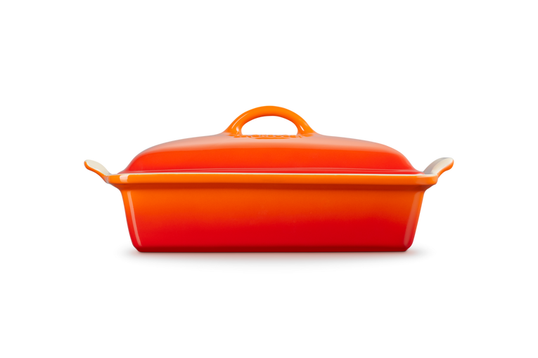 Le Creuset Rechteckige Auflaufform Tradition mit Deckel aus Steinzeug Meist gekauft