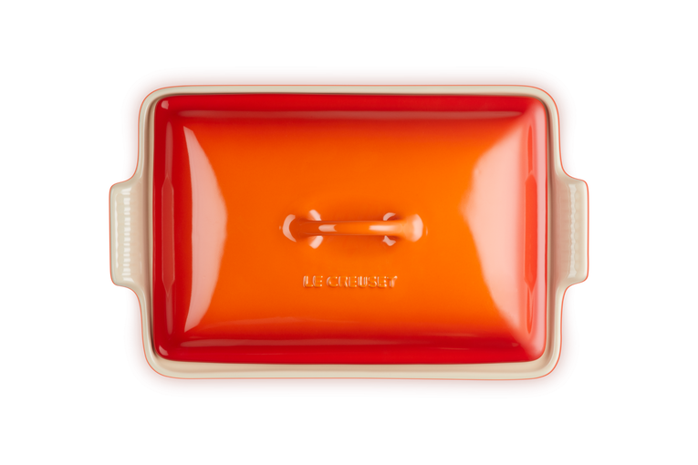 Le Creuset Rechteckige Auflaufform Tradition mit Deckel aus Steinzeug Meist gekauft