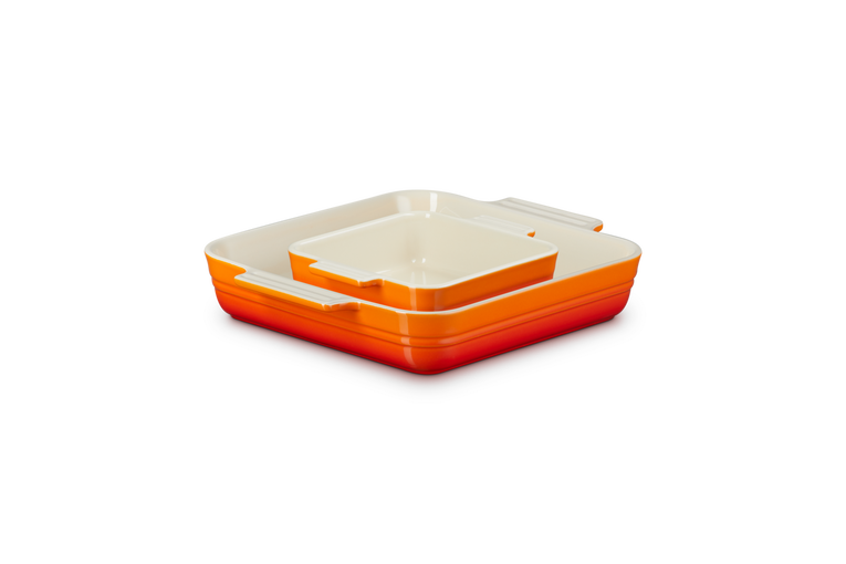 Le Creuset 2er-Set quadratische Auflaufformen Klassik aus Steinzeug Limitierter Zeitrabatt