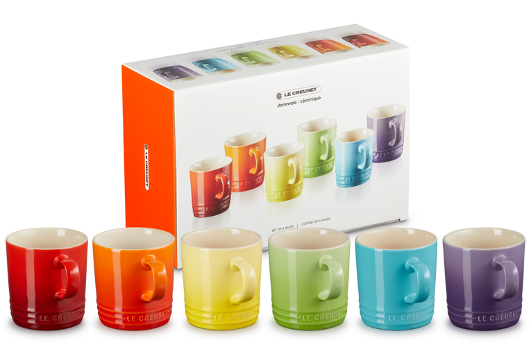 Le Creuset 6er-Set Becher Rainbow III aus Steinzeug Jubiläumsangebot