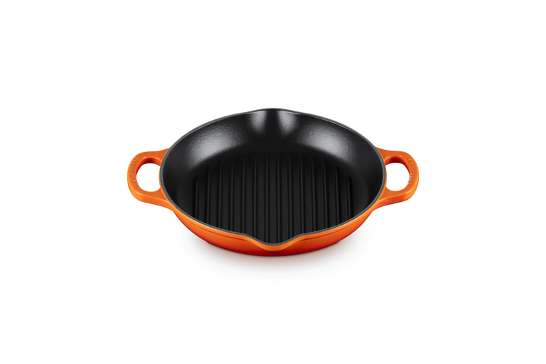 Le Creuset Hohe runde Grillpfanne aus Gusseisen im Angebot