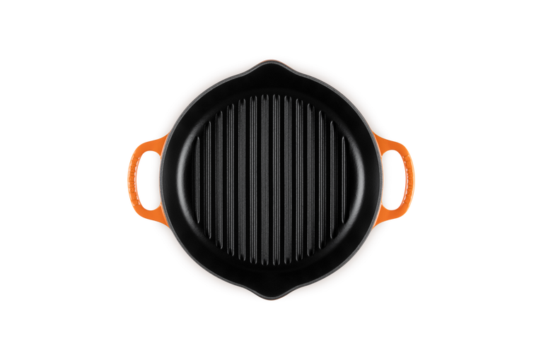 Le Creuset Hohe runde Grillpfanne aus Gusseisen im Angebot