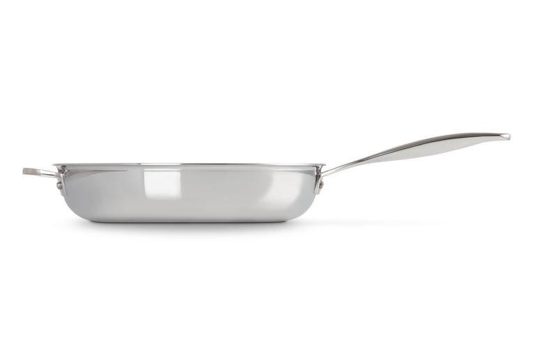 Le Creuset Unbeschichtete Bratpfanne mit Gegengriff aus 3-ply PLUS Edelstahl Günstiger Verkauf