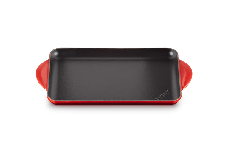 Le Creuset Rechteckige glatte Grillplatte aus Gusseisen Großer Ausverkauf