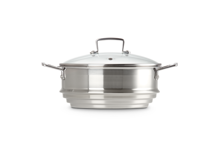 Le Creuset Multi-Dämpfeinsatz aus Edelstahl mit Glasdeckel Letzter Tag