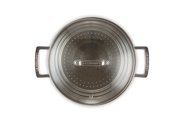 Le Creuset Multi-Dämpfeinsatz aus Edelstahl mit Glasdeckel Letzter Tag