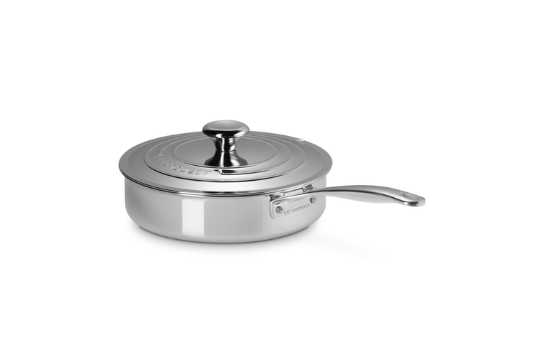 Le Creuset Unbeschichtete Sautépfanne aus 3-ply PLUS Edelstahl mit Griff 50% Rabatt für begrenzte Zeit