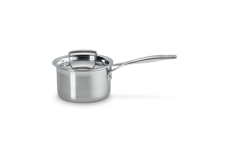 Le Creuset Stielkasserolle mit Deckel aus 3-ply Edelstahl
