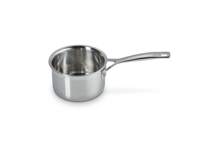 Le Creuset Stielkasserolle mit Deckel aus 3-ply Edelstahl Schlussverkauf