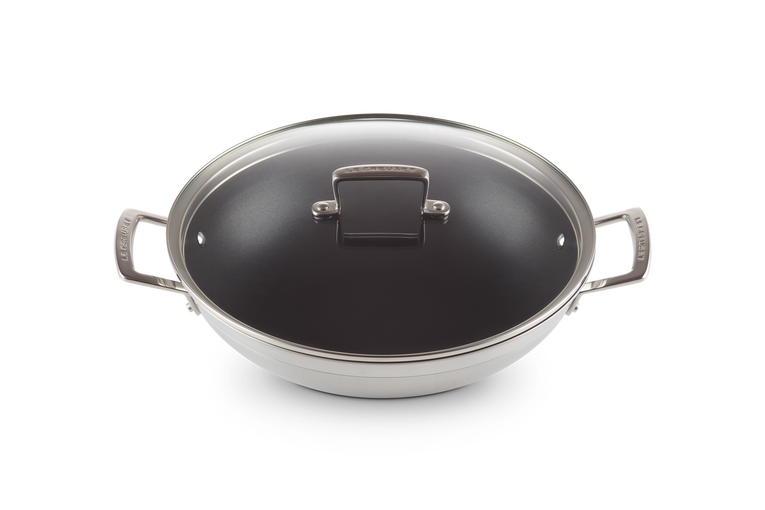 Le Creuset Antihaftbeschichteter Wok aus 3-ply Edelstahl Sonderangebot