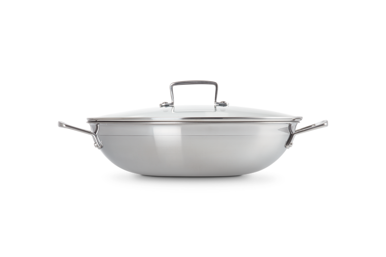 Le Creuset Antihaftbeschichteter Wok aus 3-ply Edelstahl Sonderangebot