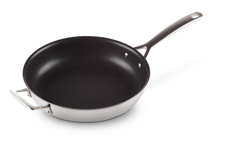 Le Creuset Antihaftbeschichtete Bratpfanne mit Gegengriff aus 3-ply Edelstahl Großer Ausverkauf