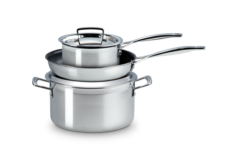 Le Creuset 3-teiliges Kochgeschirrset aus 3-ply Edelstahl Begrenztes Angebot