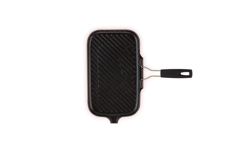 Le Creuset Rechteckige Grillpfanne mit Silikongriff aus Gusseisen Preisnachlass