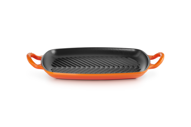 Le Creuset Flache rechteckige Grillplatte aus Gusseisen