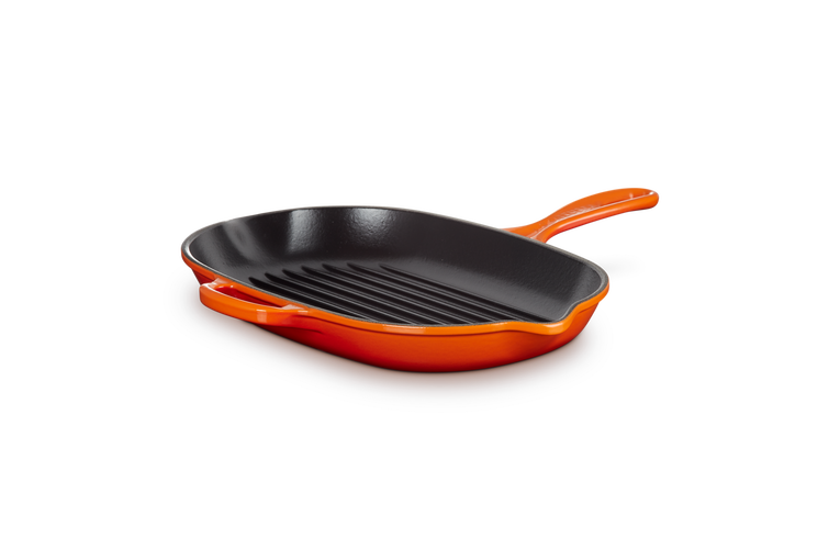 Le Creuset Ovale Grillpfanne aus Gusseisen Große Rabatte