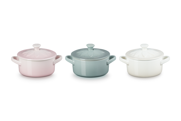 Le Creuset 3er-Set Mini-Cocottes Sonnenblume aus Steinzeug Super Rabatt