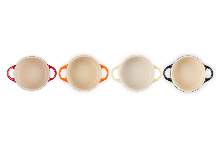 Le Creuset 4er-Set Mini Cocottes Feuer und Flamme aus Steinzeug Limitierter Zeitrabatt