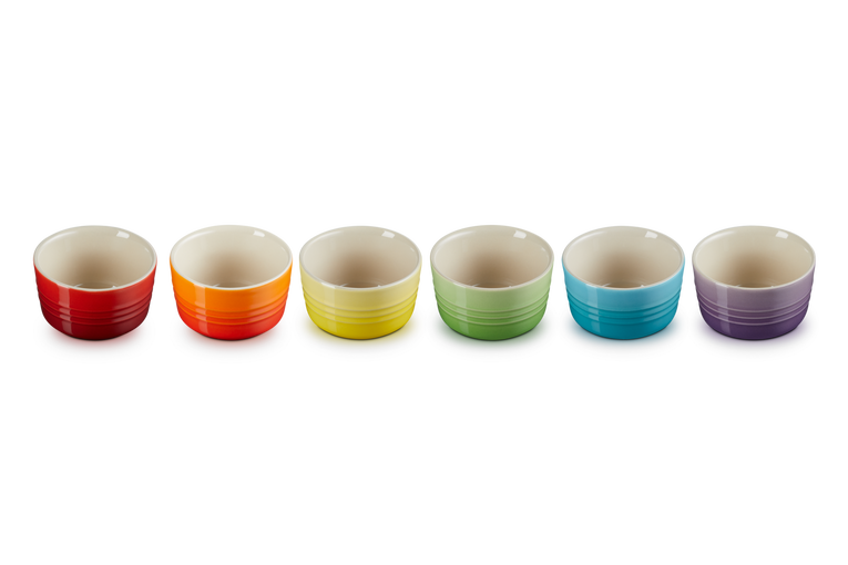 Le Creuset 6er-Set Mini Förmchen Rainbow III aus Steinzeug Versandkostenfrei