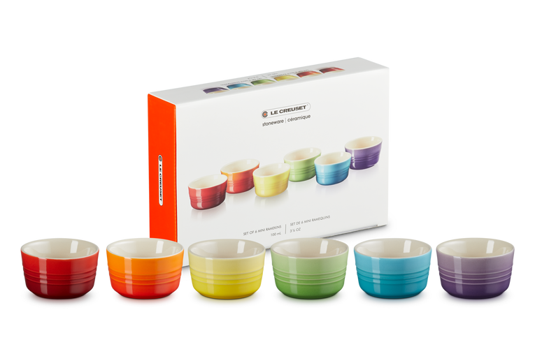 Le Creuset 6er-Set Mini Förmchen Rainbow III aus Steinzeug Versandkostenfrei