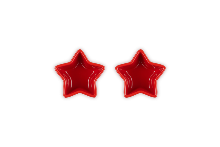 Le Creuset 2er-Set Sternförmchen aus Steinzeug mit farbiger Innenseite Black Friday