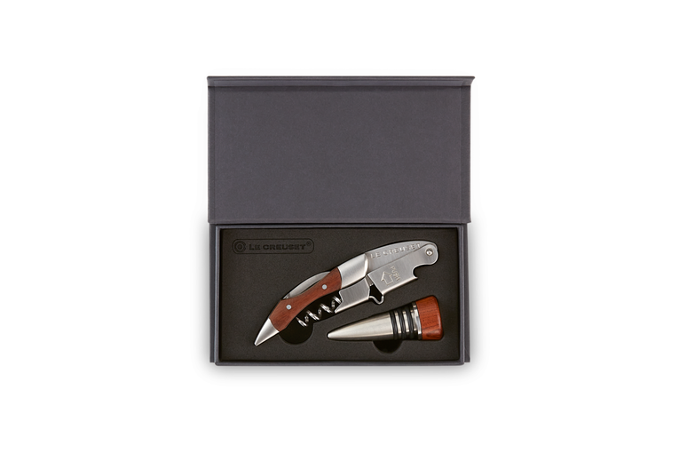 Le Creuset Geschenkset Kellnermesser WT-110 mit Holzgriff & Verschluss GS-190 Online Outlet