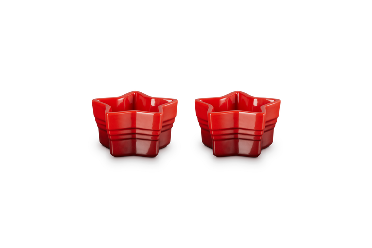 Le Creuset 2er-Set Sternförmchen aus Steinzeug mit farbiger Innenseite Letzte 3 Tage