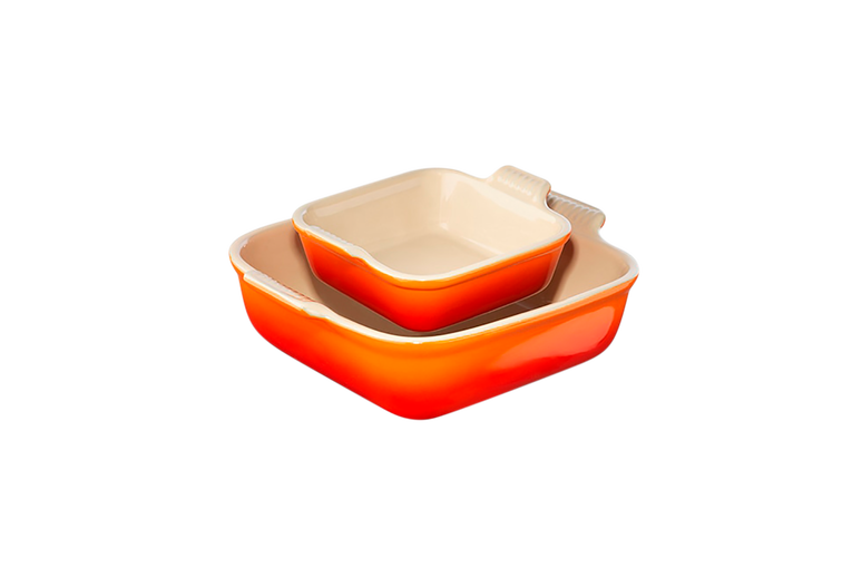 Le Creuset 2er-Set quadratische Auflaufformen Tradition aus Steinzeug Neueste Stile