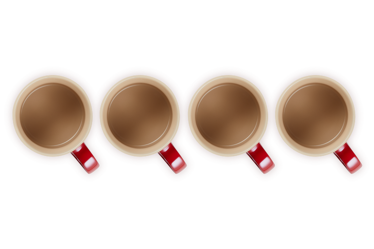 Le Creuset 4er-Set Becher Metallics Kirschrot aus Steinzeug Fabrik Onlineshop