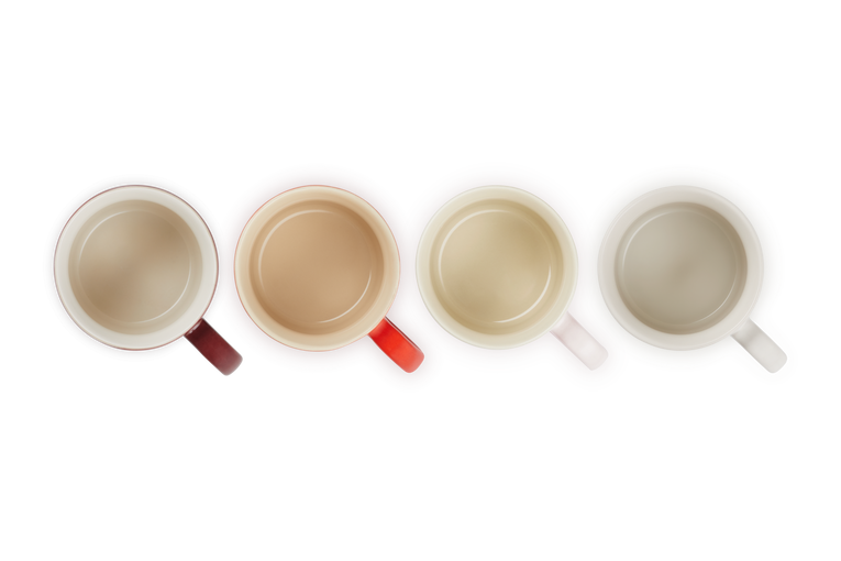 Le Creuset 4er-Set Cappuccino Becher Petits Fours aus Steinzeug Begrenztes Angebot