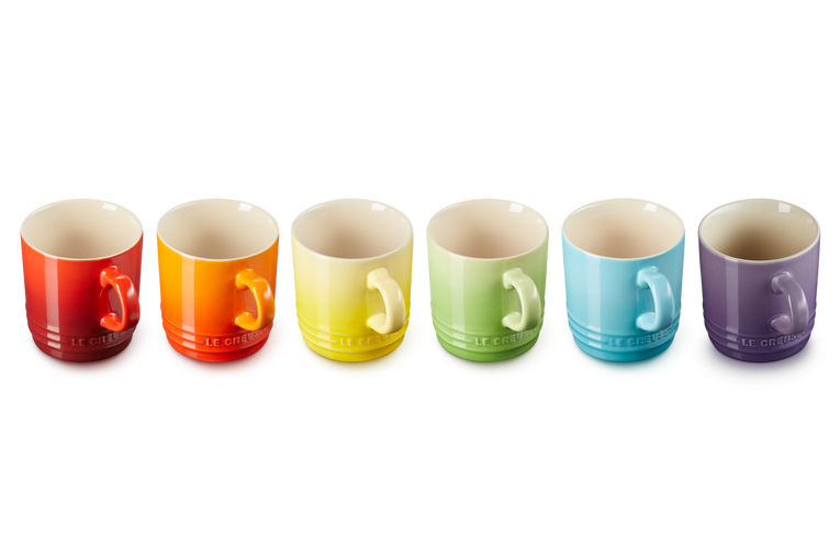 Le Creuset 6er-Set Cappuccino-Becher Regenbogen Preisnachlass