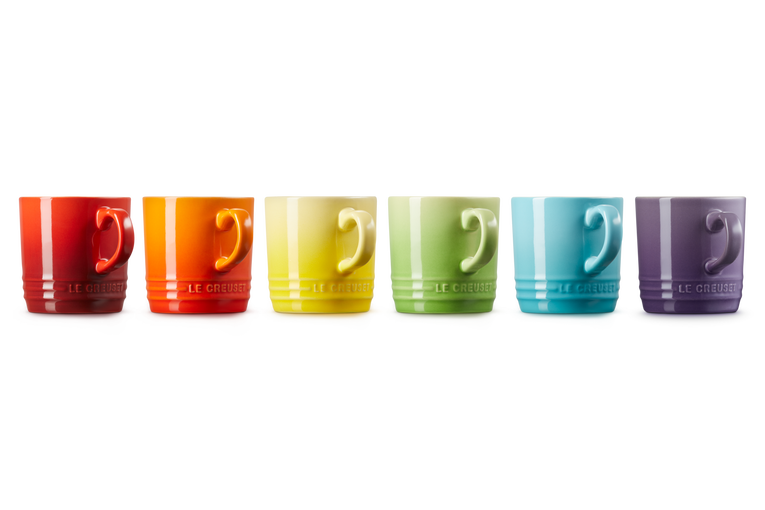 Le Creuset 6er-Set Cappuccino-Becher Regenbogen Preisnachlass