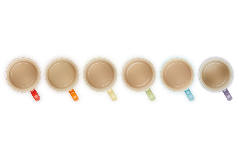 Le Creuset 6er-Set Cappuccino-Becher Regenbogen Preisnachlass