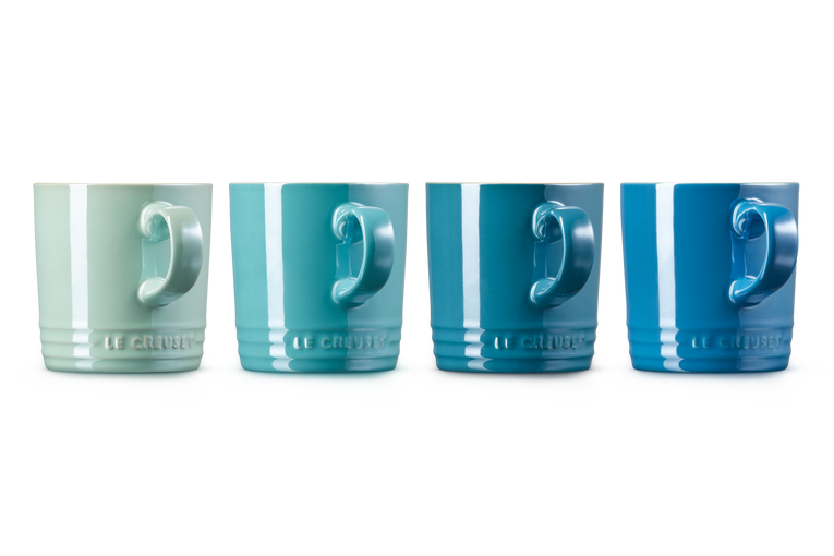Le Creuset 4er-Set Becher Metallics Blau-Grün aus Steinzeug Black Friday